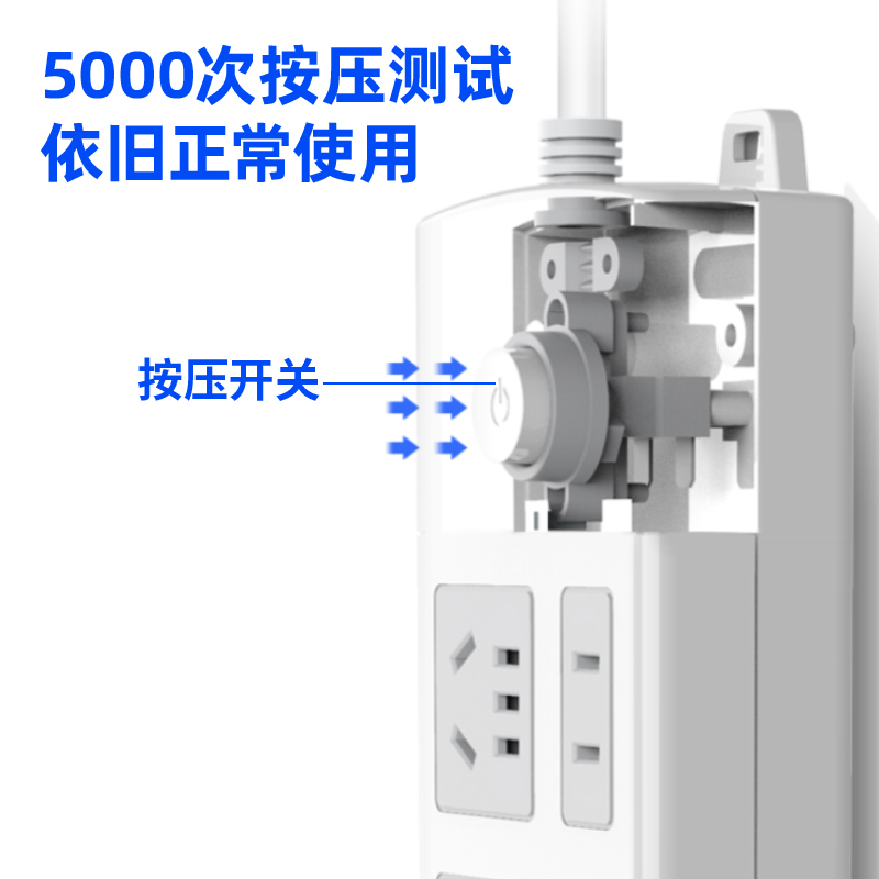 s36沙龙会18213插座_4+4_3米_PVC袋装(白)(只)