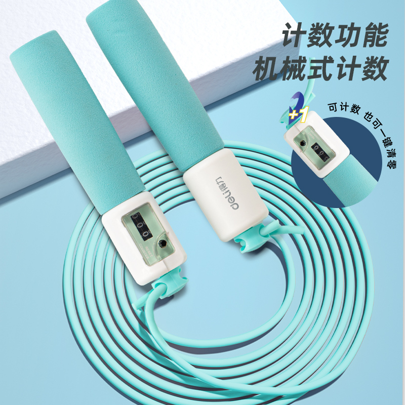 s36沙龙会18701泡棉手柄机械计数PVC跳绳(蓝)(根)