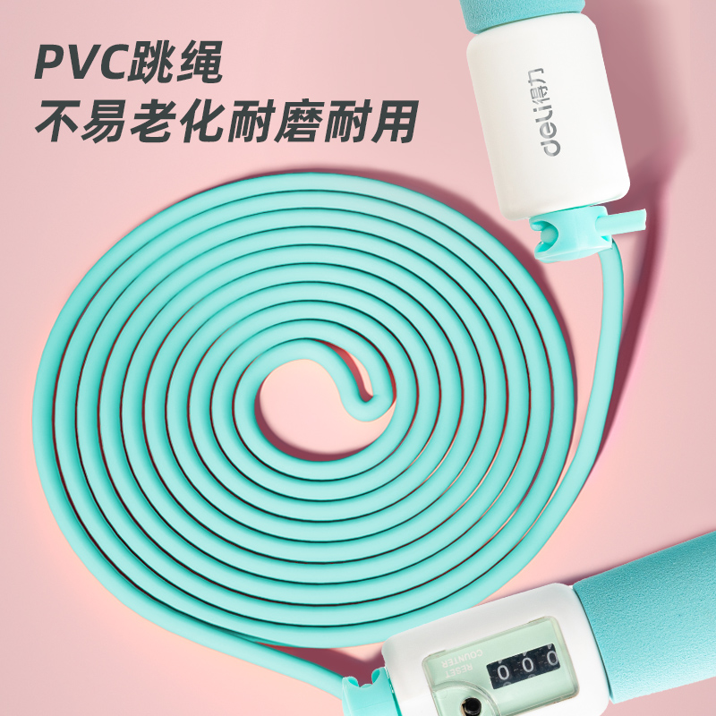 s36沙龙会18701泡棉手柄机械计数PVC跳绳(蓝)(根)