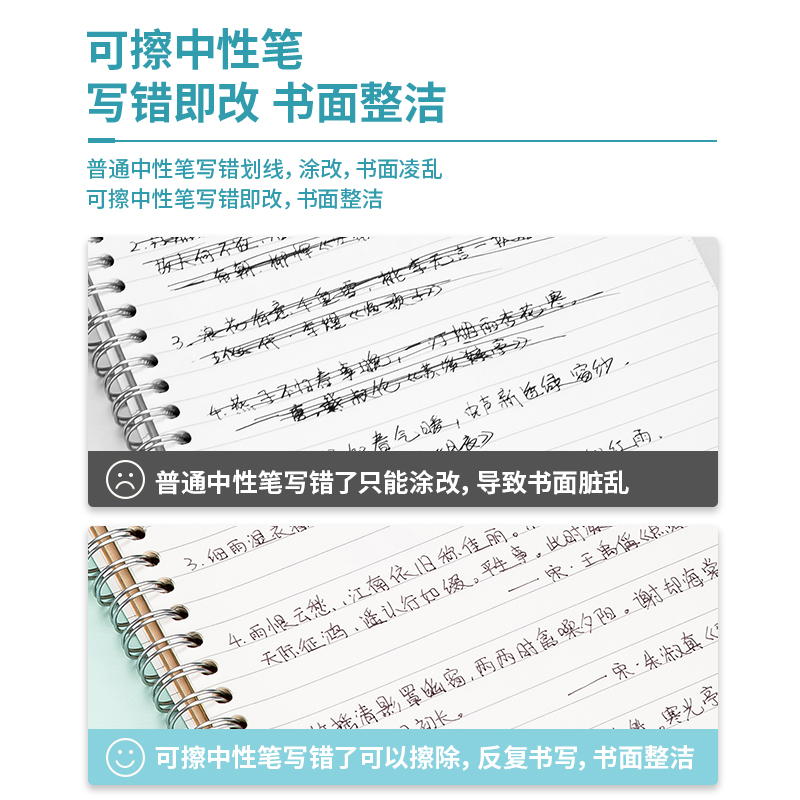 s36沙龙会A660学生矫姿可擦中性笔0.5mm全针管(黑)(支)