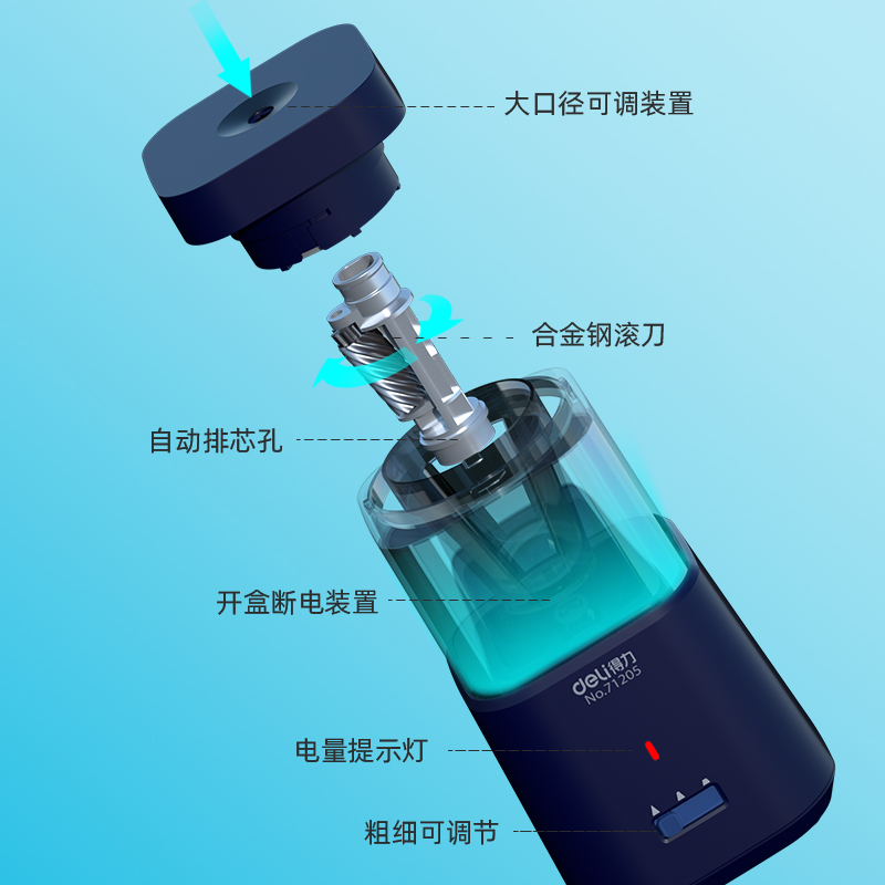 s36沙龙会71205大口径电动削笔机(珠光蓝)(只)