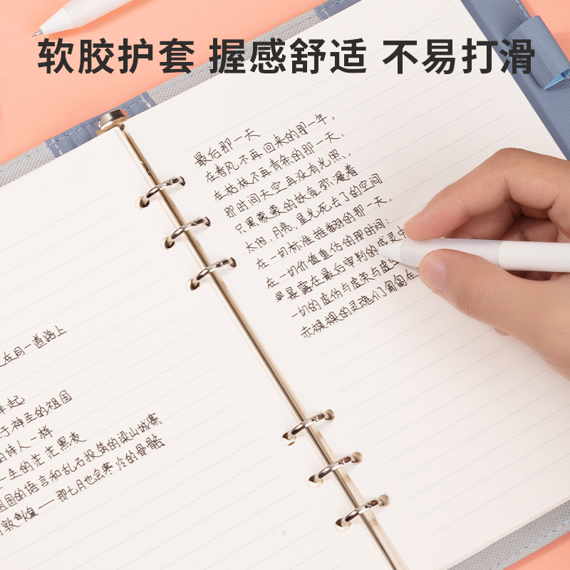 s36沙龙会A616乐素臻顺滑学生按动中性笔0.38mm增强型针管(黑)(支)