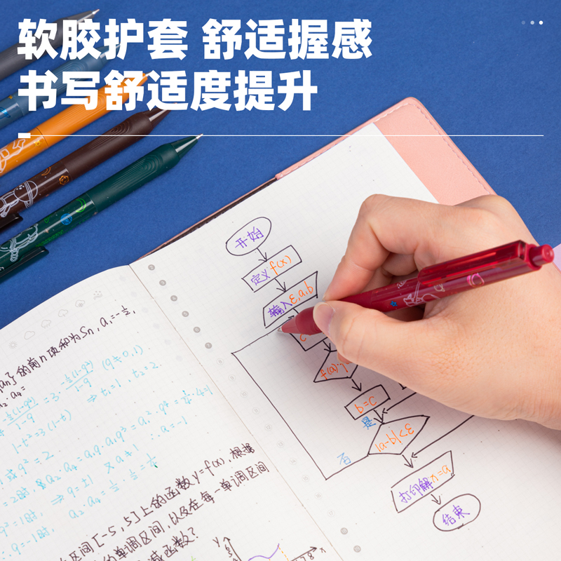 s36沙龙会A130中国航天复古色学生按动中性笔0.5mm子弹头(混)(6色/PET盒)