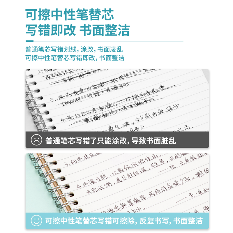 s36沙龙会A725可擦中性笔替芯0.5mm全针管(黑)(支)