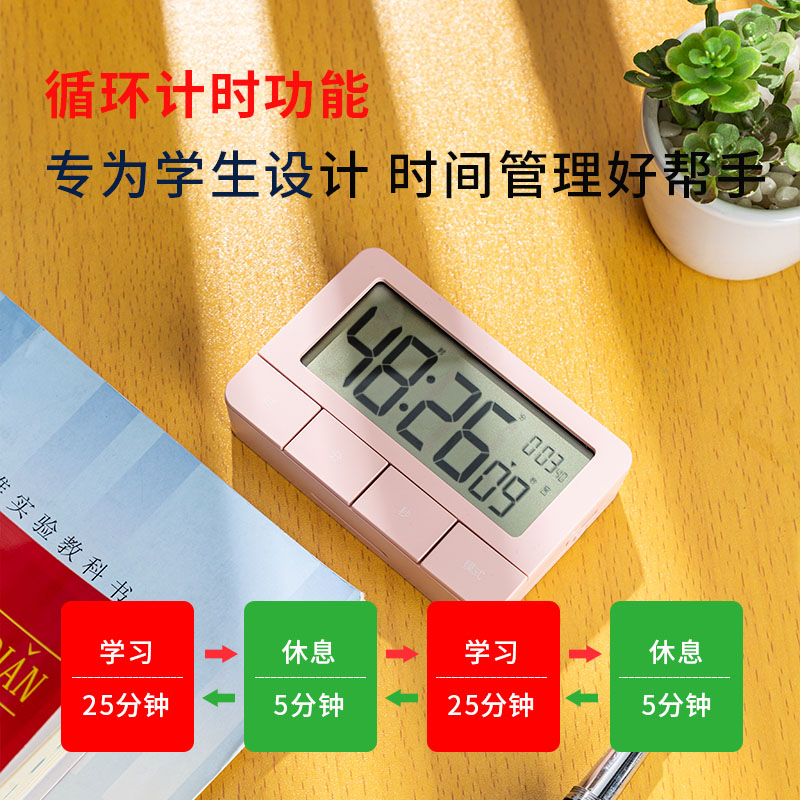 s36沙龙会8841计时电子钟(粉色)(只)