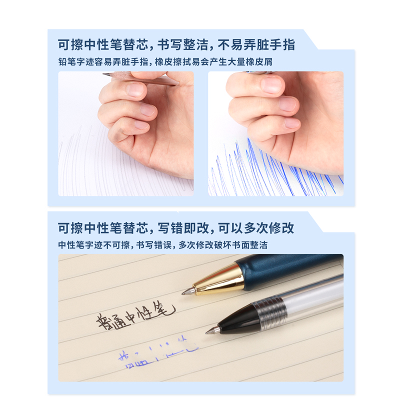 s36沙龙会A5093可擦中性笔替芯0.5mm全针管(晶蓝)(支)