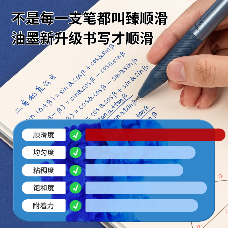s36沙龙会S18按动办公中性笔0.5mm子弹头(臻顺滑)(蓝)(支)