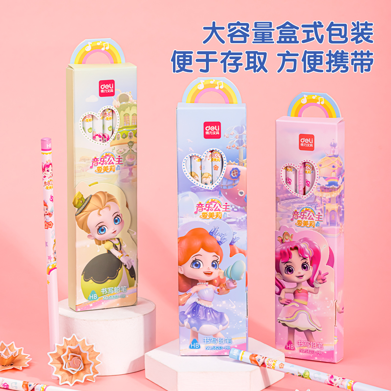 s36沙龙会58213-HB音乐公主彩盒装HB铅笔(混)(12支/盒)