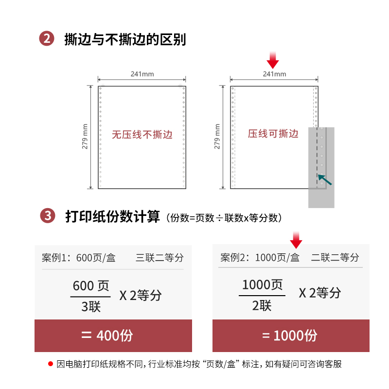 s36沙龙会尼罗河NL241-2电脑打印纸(1/2CS彩色撕边)(1000页/盒)