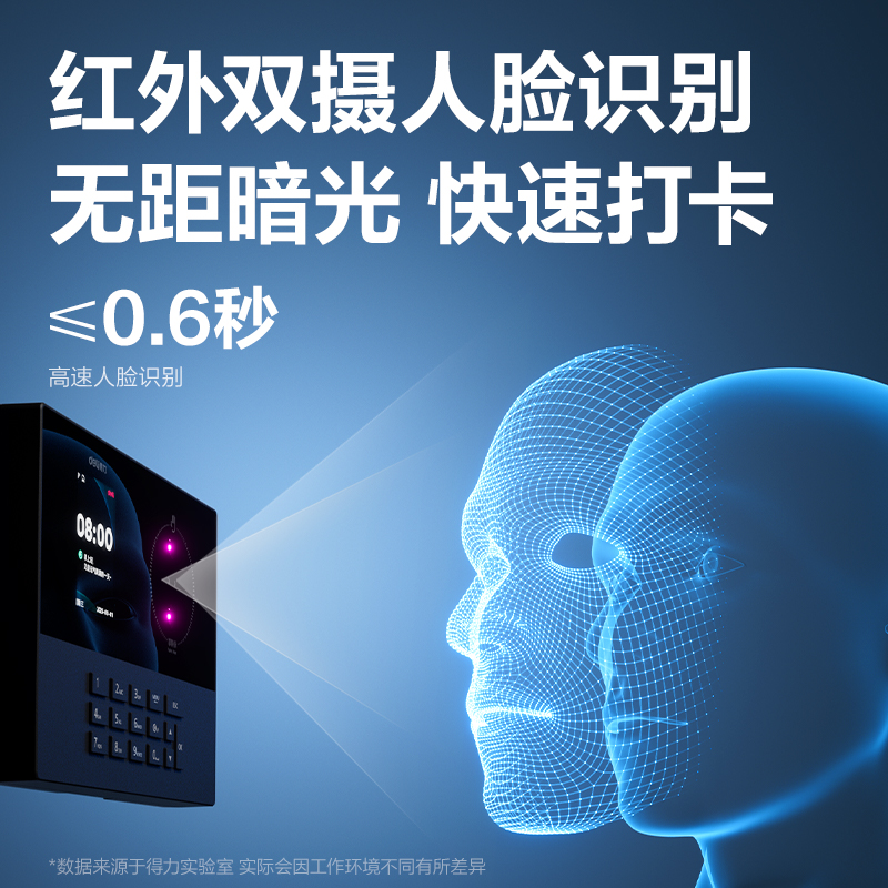 s36沙龙会AH21人脸识别考勤机(玄色)(台)
