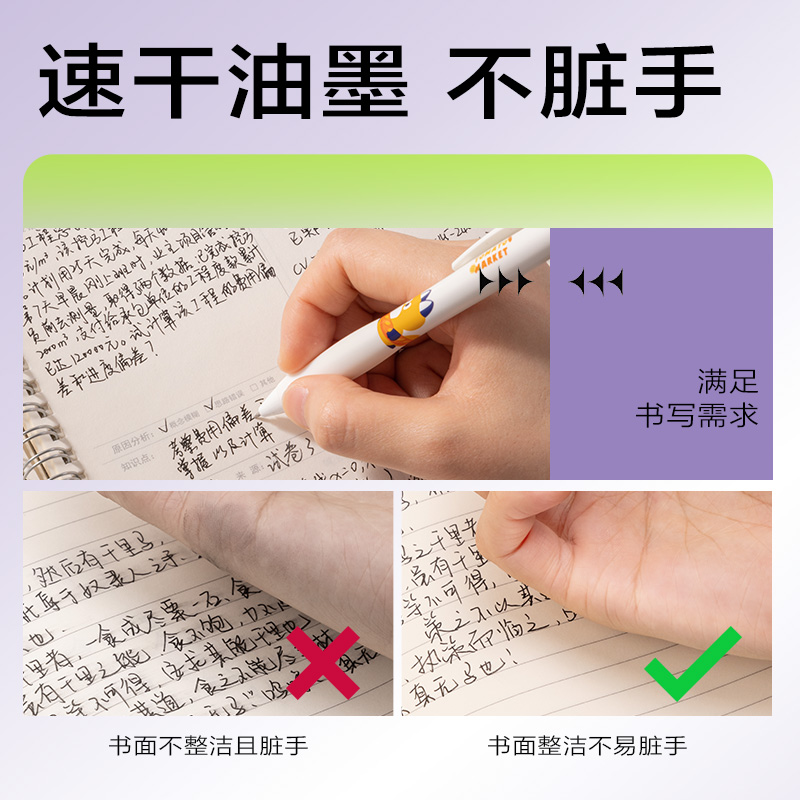 s36沙龙会SA149日本插画速干按动学生中性笔0.5mmST头(黑)(支)