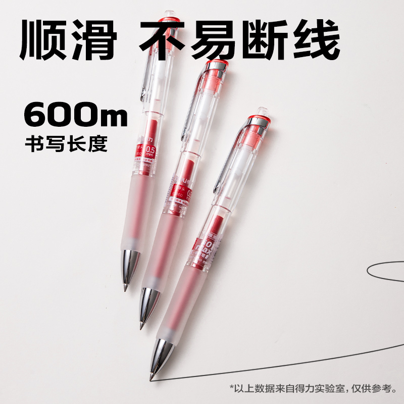 s36沙龙会S01Max臻顺滑按动中性笔0.5mm弧度收口子弹头(红)(支)