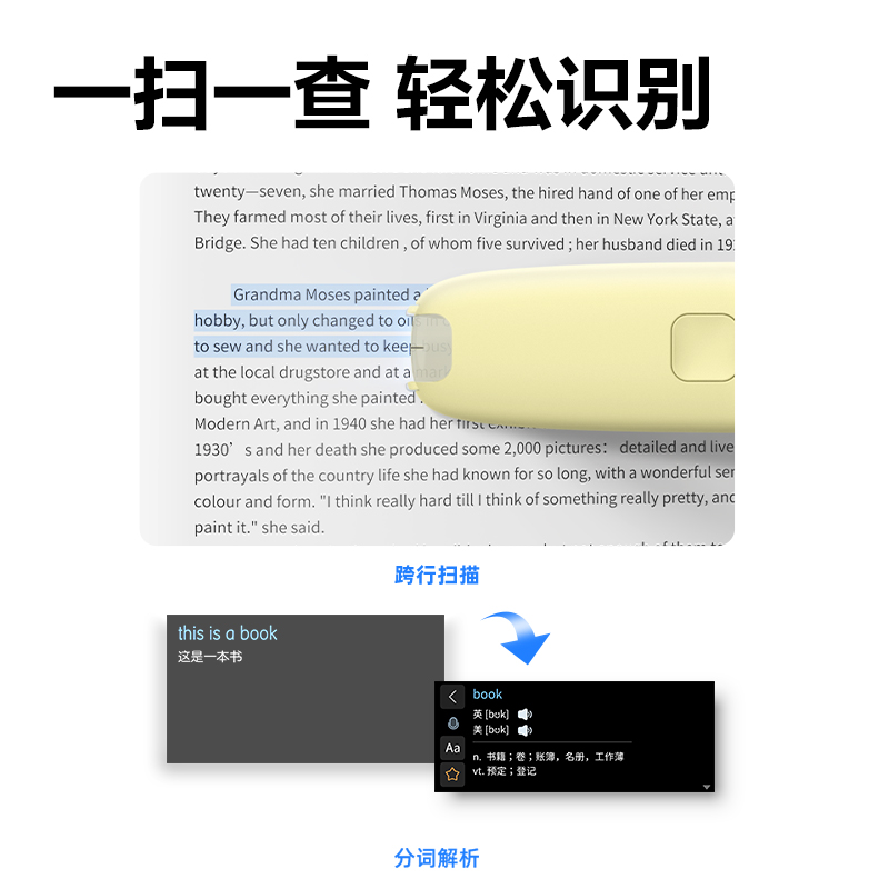 s36沙龙会RC72智能学习产品_辞书笔(黄)(台)