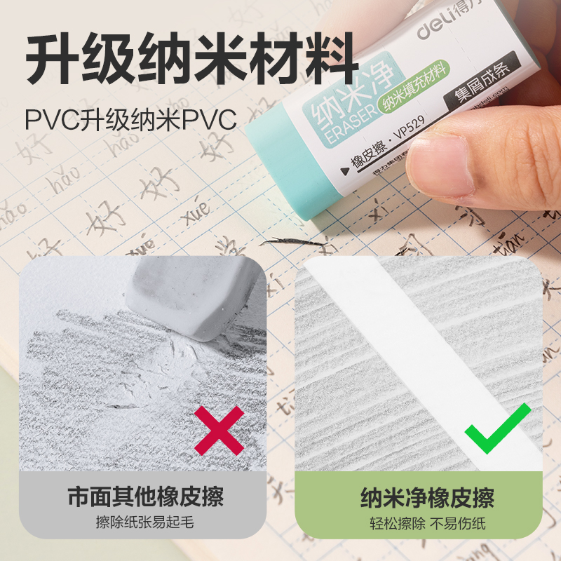 s36沙龙会VP529五块彩盒装纳米净大号橡皮擦(混)(盒)