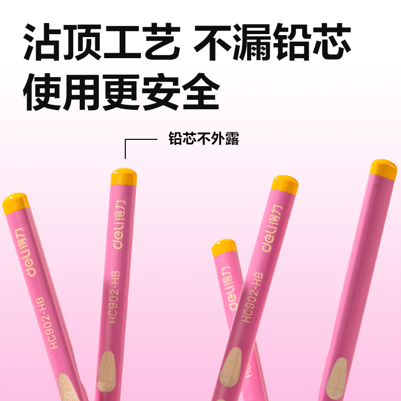 s36沙龙会HC902-HB优+洞洞誊写铅笔HB(粉)(30支/筒)