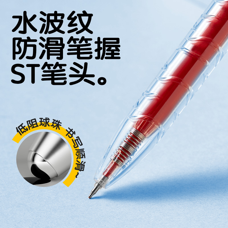 s36沙龙会SA566-2速干按动通例中性笔0.5mmST笔头(红)(2支/盒)