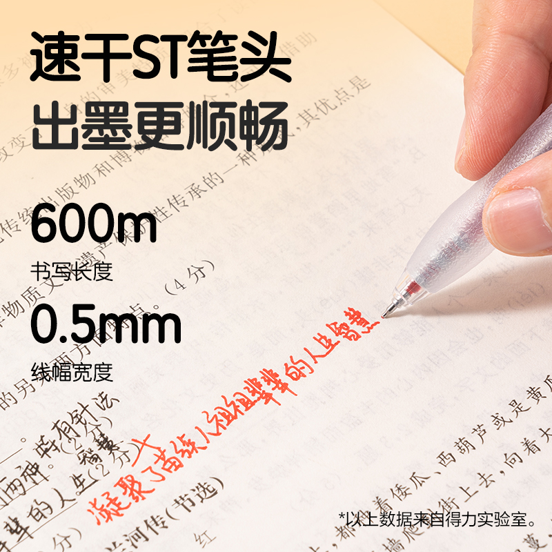 s36沙龙会SA421速干按动通例中性笔0.5mmST头(红)(5支/盒)